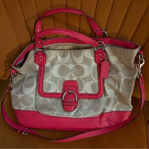 Coach Pink and Cream Tote